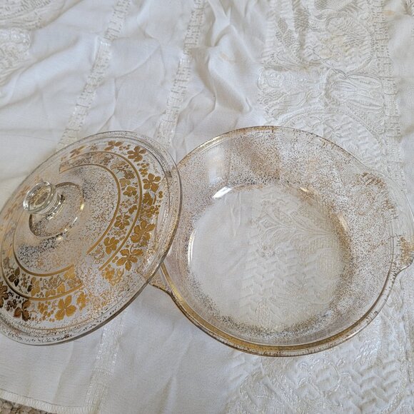 VTG 50s GEORGES BRIARD Fire King CHAFING DISH/CASSEROLE SERVING MCM - Picture 6 of 14